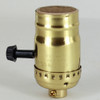 Leviton - Polished Brass 3-Way Turn Knob Socket with 1/8ips. Female Cap and Set Screw