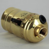 Leviton - Polished Brass E-26 Push Through Socket with 1/8ips. Female Cap and Side Outlet