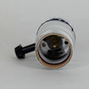 Medium Base Metal Shell Removable Turn Knob Socket - Nickel Plated