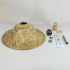 1-1/16in Center Hole - Cast Brass Deep Floral Canopy Kit - Unfinished Brass