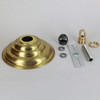 1-1/16in Center Hole - Large Spun Beehive Canopy Kit - Unfinished Brass