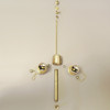 11in. Bottom Stem Unfinished Brass Pull Chain PA Cluster