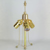 Unfinished Brass 3 Light Pull Chain Socket Lamp Cluster