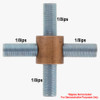 1/8ips Threaded - 3/4in Diameter 4-Way Straight Armback - Unfinished Copper