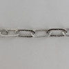 Polished Nickel Plated Finished Embossed Square Link Steel Chain.