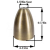 4-1/2in Diameter Spun Brass Large Deep Cone - Unfinished Steel. 1/8ips. Slip Through Center Hole.