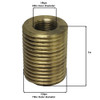 1/8ips Female X 1/2ips Male - 1in Long Threaded Skirt Reducer/ Coupling.