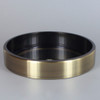 1/8ips Center Hole - 6in Flat Canopy/Base without Wire Way - Antique Brass Finish with Rolled Bottom Edge Felt Return.