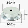 3in Steel Neckless Hole Shade Fitter with 8/32 Threaded Grommets. 1/8ips(7/16in) Slip Center Hole.