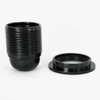 Black E-26 Base Phenolic Thermoplastic Resin Threaded Skirt Lamp Socket Includes 57mm (2-1/4in) Diameter Shade Ring.