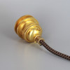 Unfinished Brass E-26 Base Keyless Lamp Socket Pre-Wired with 6Ft Black/Brown Nylon Overbraid