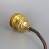 Polished Brass E-26 Base Keyless Lamp Socket Pre-Wired with 6Ft Black/Brown Nylon Overbraid