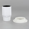White Candelabra Base Phenolic Socket with Threaded Outer Shell and Ring