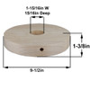 9.5in Diameter Plain Straight Edge Unfinished Wood Base with Recessed Bottom Hole and Wire Exit