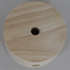 6in Diameter Plain Straight Edge Unfinished Wood Base with Recessed Bottom Hole and Wire Exit.