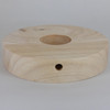 6.5in Diameter Plain Straight Edge Unfinished Wood Base with Recessed Bottom Hole and Wire Exit