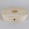 8in Diameter Plain Straight Edge Unfinished Wood Base with 1-15/16in W x 1-1/16in Deep Recessed Bottom Hole and Wire Exit