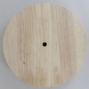 8in Diameter Plain Straight Edge Unfinished Wood Base with 1-15/16in W x 1-1/16in Deep Recessed Bottom Hole and Wire Exit