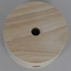 4in Diameter Plain Straight Edge Unfinished Wood Base with Recessed Bottom Hole and Wire Exit.