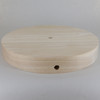 9in Diameter Plain Straight Edge Unfinished Wood Base with Recessed Bottom Hole and Wire Exit.