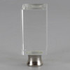 1in. (25MM) Diameter X 2-1/4in (58mm) Height Rectangle Crystal Finial with Brass 1/4-27 Threaded Final Base.