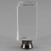 1in. (25MM) Diameter X 2-1/4in (58mm) Height Rectangle Crystal Finial with Black 1/4-27 Threaded Final Base.