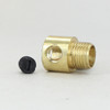 1/8ips. Male Threaded Strain Relief with Nylon Set Screw - Polished Brass