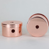 Polished Copper Finish 2-1/2in Diameter X 1-1/2in Height 2 Side Hole Steel Body with 1/8ips (7/16in) Slip Through Bottom Hole.