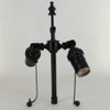 7in. Bottom Stem Black Finish Pull Chain Cluster. Includes Pull Chain Sockets, Swivels, Body and 7in. X 1/4ips.
