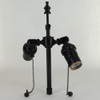 12in. Bottom Stem Black Finish Pull Chain Cluster. Includes Pull Chain Sockets, Swivels, Body and 12in. X 1/4ips