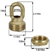3/8ips Female Threaded - Heavy Duty Brass Screw Collar Loop with wire way and seating Ring - Antique Finish