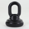 3/8ips Female Threaded - Heavy Duty Brass Screw Collar Loop with wire way and seating Ring - Black Finish