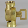 1/4ips X  1/4ips Female Threaded Brass Cast Key Swivel - Unfinished Brass