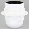 E27 White Phenolic Fully Threaded Skirt Lamp Holder with 1/8ips Threaded Cap