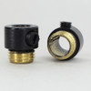 1/4ips. Male Threaded Strain Relief with Nylon Set Screw - Black Powdercoated Brass