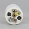 Leviton Keyless Porcelain E-26 lamp Socket. Medium Base, One-Piece, Keyless, Incandescent, Glazed Porcelain Lampholder, Single Circuit, Back Wired. Rated Maximum 660W 250 Volt. 6/32 Threaded Mounting Screws