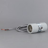 E26 Porcelain Twin Lamp Socket with 1/8ips Threaded Bushings and Pre-Wired 36in Long 18 AWG Wire Leads