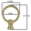 1/8ips Brass Notched Hang Straight Round Loop - Unfinished Brass