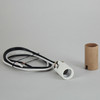 1-1/2in. Porcelain Candelabra Socket with Cardboard Insulator, 1/8ips. Hickey, and 72in. Leads