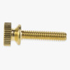 3/4in. Long - 8/32 Threaded Knurled Brass Battery Head Screw - Unfinished Brass