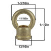 1/4ips - Female Threaded - 1-1/8in Diameter (28mm) Cast Brass Loop - Unfinished Brass