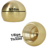 9/16in. Diameter - 1/8ips Threaded Brass Ball - Unfinished  Brass