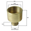 1/8ips Male X 3/8ips Female Brass Straight Nozzle - Unfinished Brass