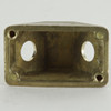 2 - 1/8ips Slip Through Holes Squared Body with 8/32 Threaded Mounting Holes - Unfinished Brass