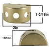 3 - 1/8ips Slip Side Holes Rounded Body with (2) 8/32 Threaded Mounting Holes - Unfinished Brass