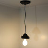4in. Shade Holder Pendant Fitter Fixture with 15 ft Black 18/3 SVT Wire and Black Canopy - UL Listed.  Assembled in the USA