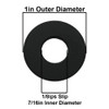 1in. Diameter - Steel Washer - 1/8ips. Slip Center Hole - Black Finish