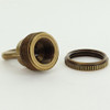3/8ips Female Threaded - Brass Screw Collar Loop with Seating Ring and Wire Way - Antique Brass