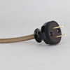 12ft. Metallic Leather Nylon Braided SPT-2 Wire Lamp Cordset with Antique Style Plug