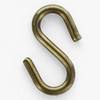 0.72in Equal Eye Solid Bright Brass Finish S hook made from .091 Inch Dimeter thick material.